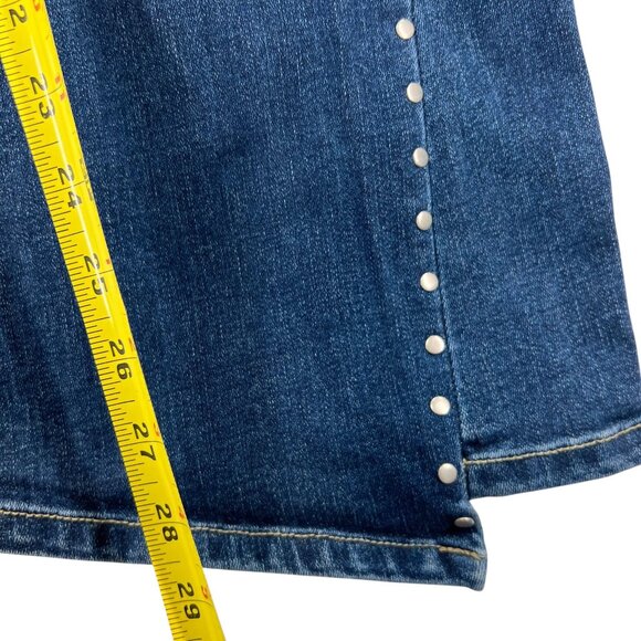 Ceros Denim Flared Studded Jeans Silver Side Rivets Womens 9/29 Retro Sylish - Picture 13 of 15